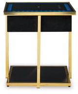 Rexwell Black/Gold Finish Accent Table with Speaker