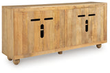 Niam Light Antique Beige Accent Cabinet