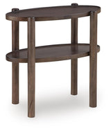 Wiattbury Gray Brown Accent Table angled view