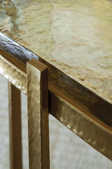 Porterville Gold Finish Accent Table