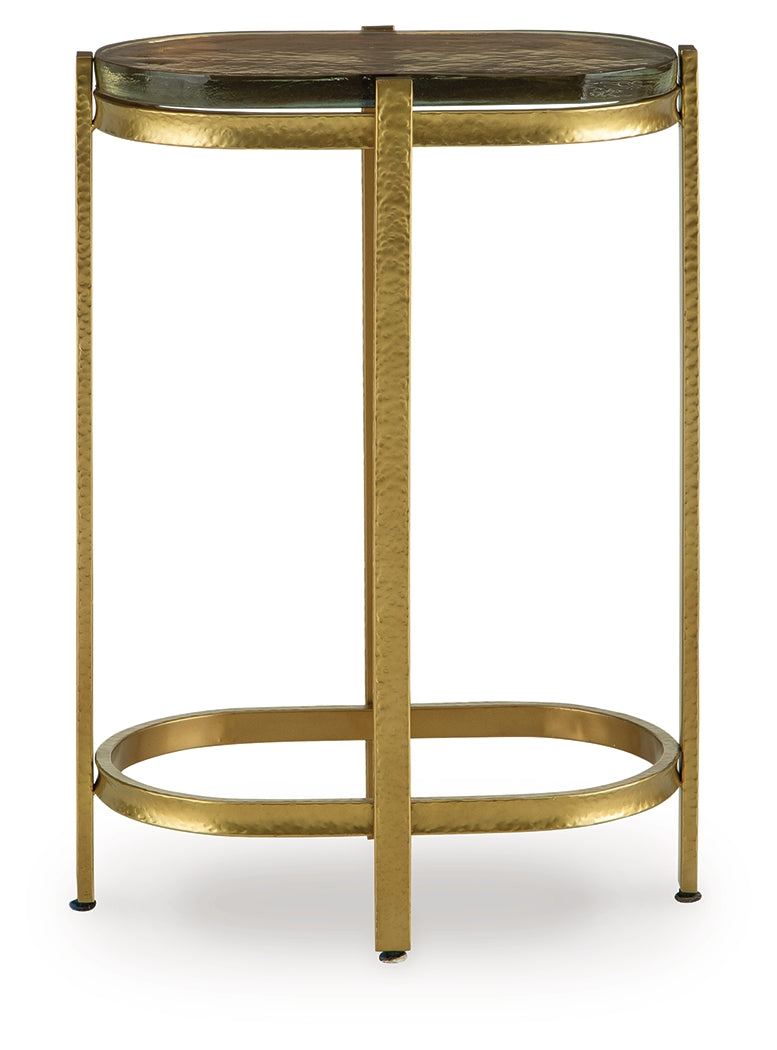 Porterville Gold Finish Accent Table
