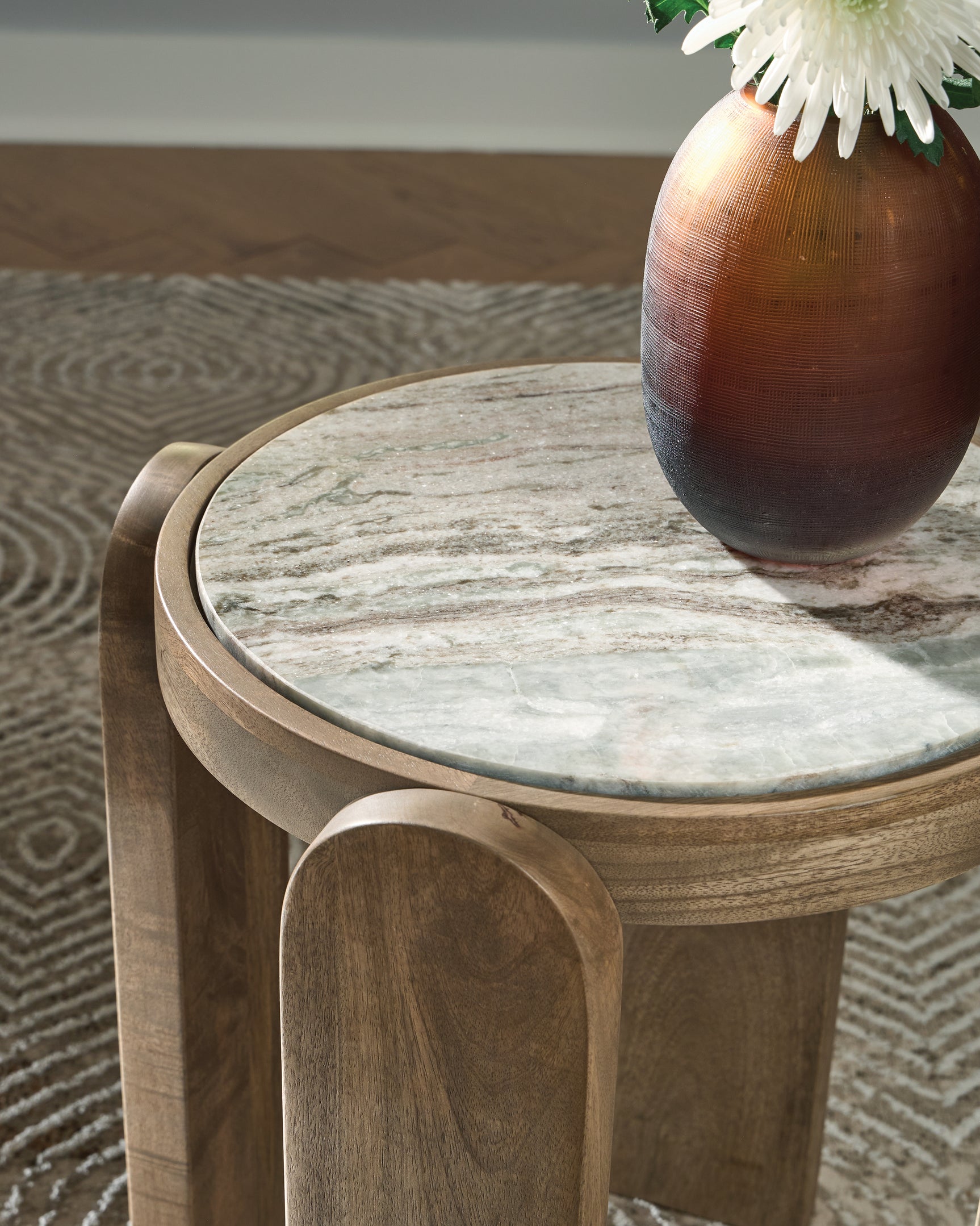Gavrilley Gray/White/Brown Accent Table
