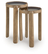 Jossor Light Brown Accent Table (Set of 2)