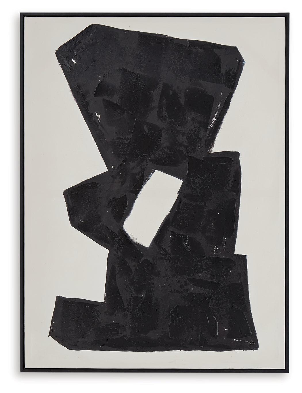 Garviery Black and Cream Abstract Wall Art