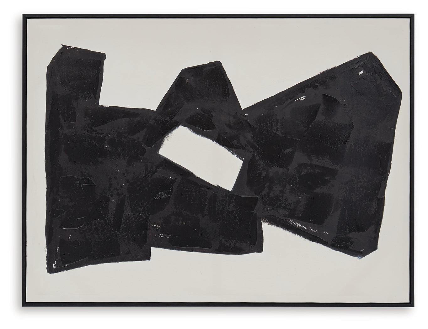 Garviery Black and Cream Abstract Wall Art