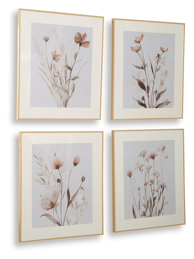 Chettings Beige/Gray/Blush Wall Art (Set of 4)