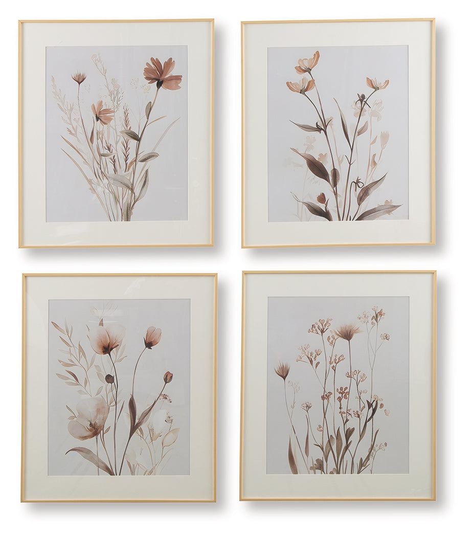 Chettings Beige/Gray/Blush Wall Art (Set of 4)