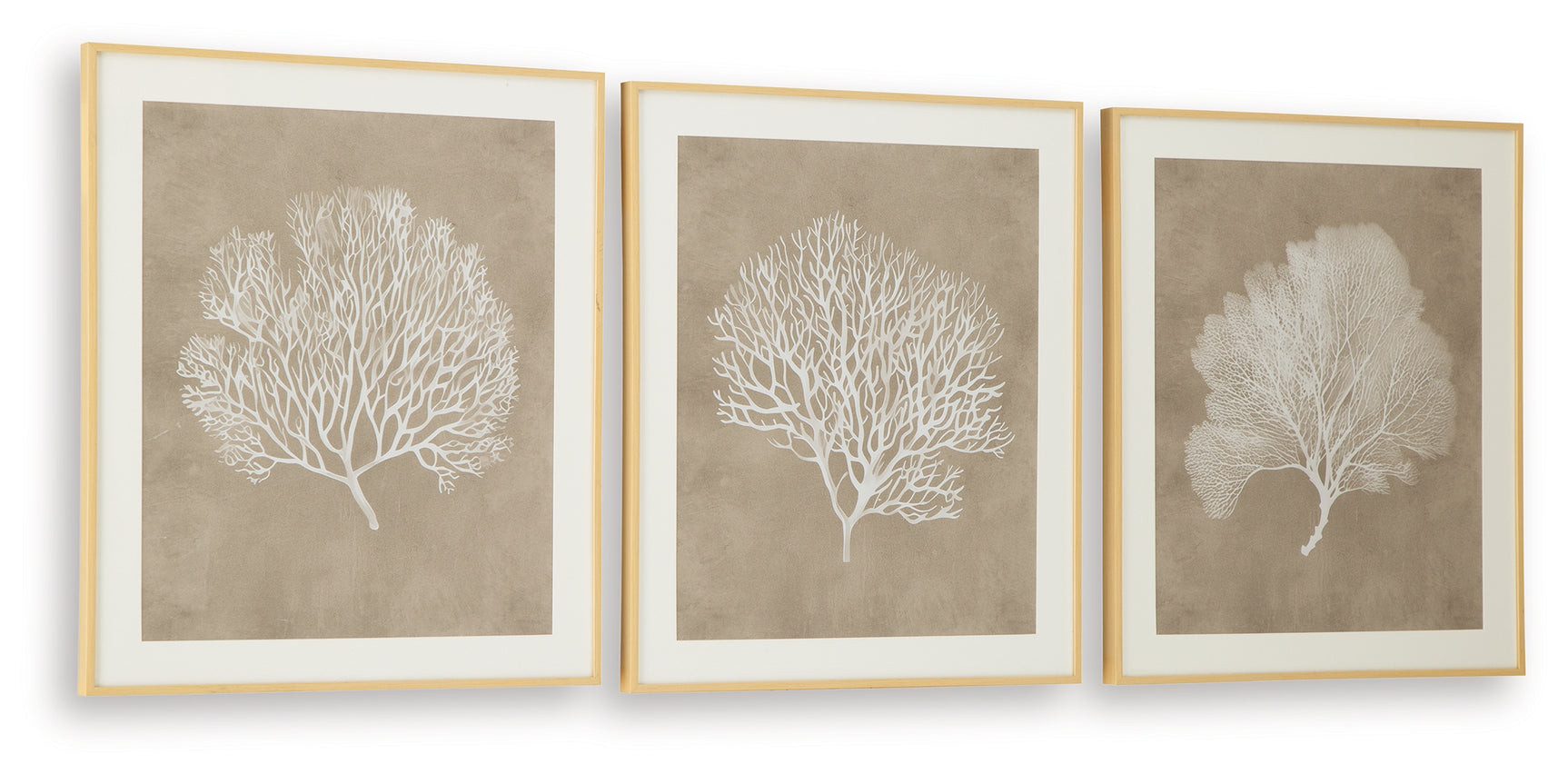 Hendridge Taupe/White Wall Art (Set of 3)