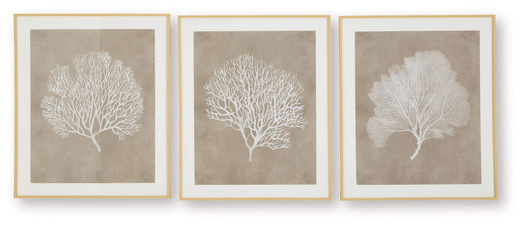Hendridge Taupe/White Wall Art (Set of 3)