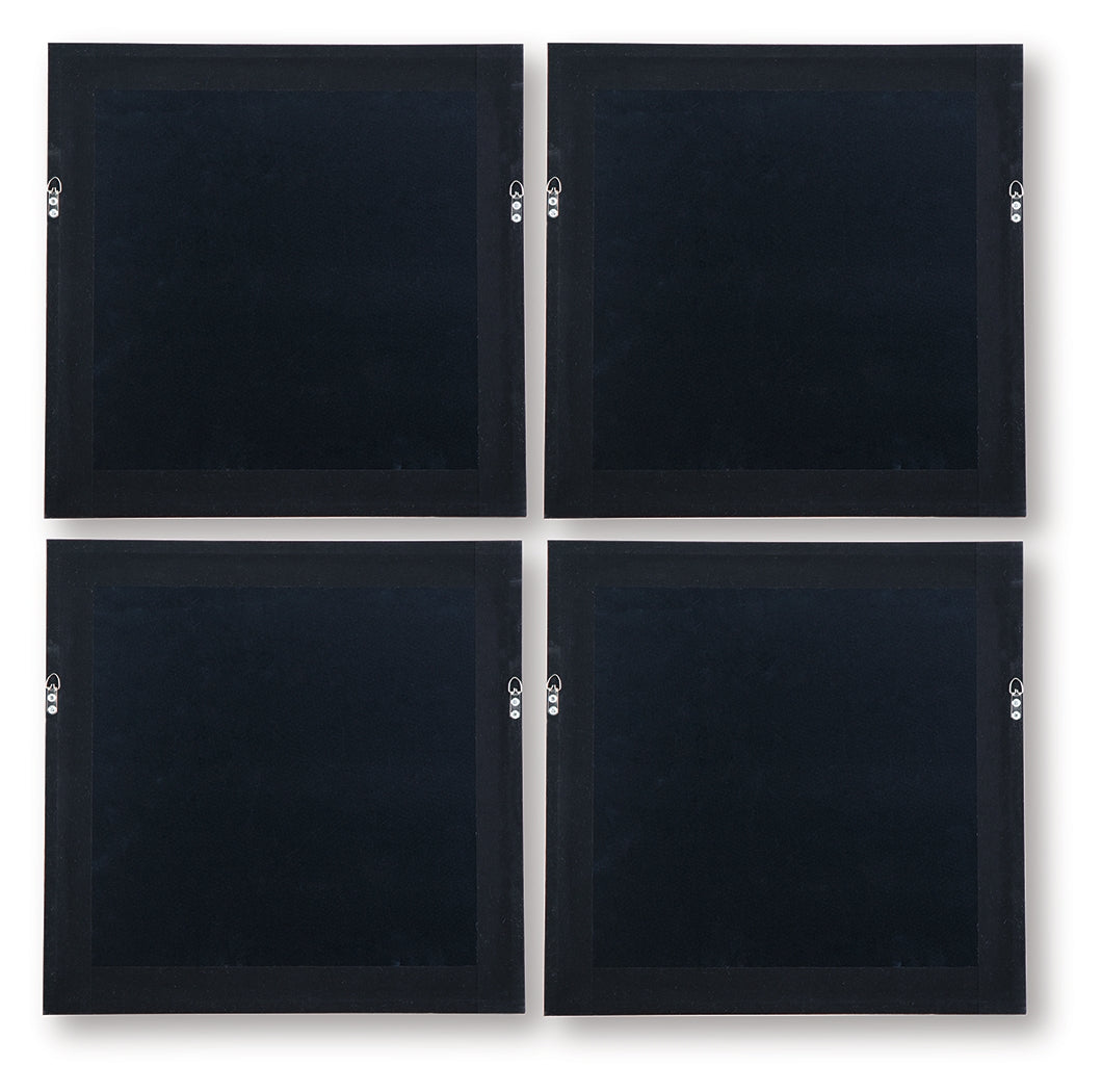 Dallbourne White/Gold Finish Wall Art (Set of 4)