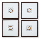 Dallbourne White/Gold Finish Wall Art (Set of 4)