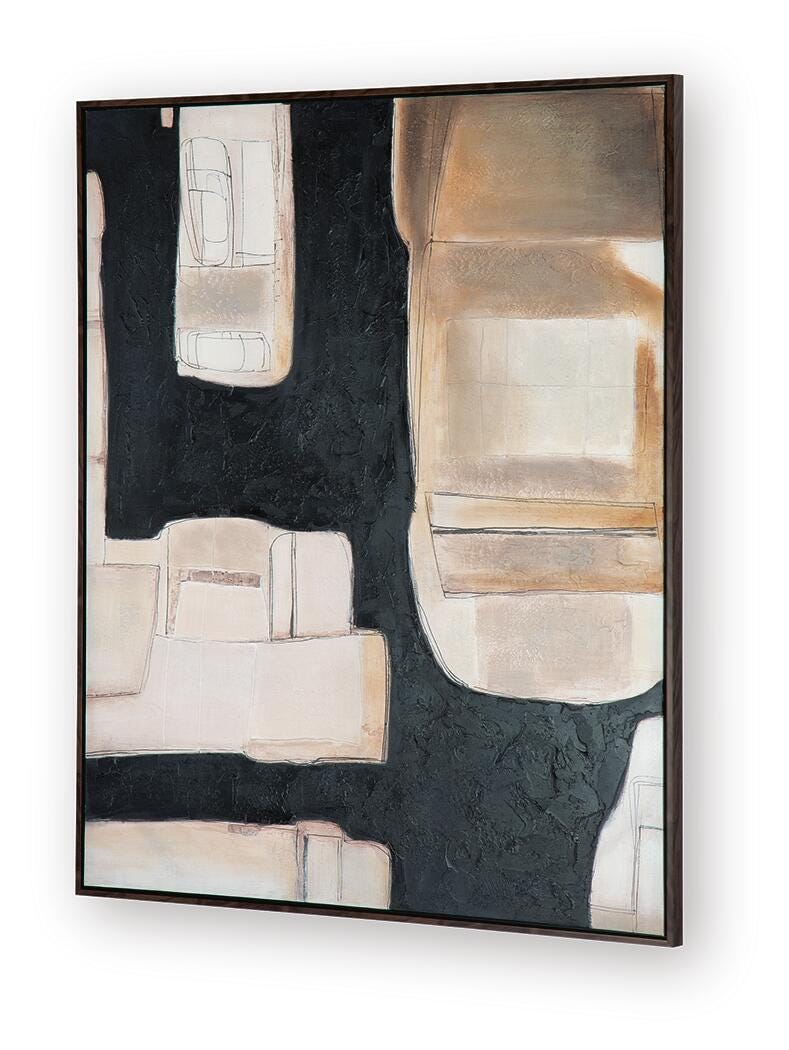 Feyville Black/Brown/Cream Wall Art angled view