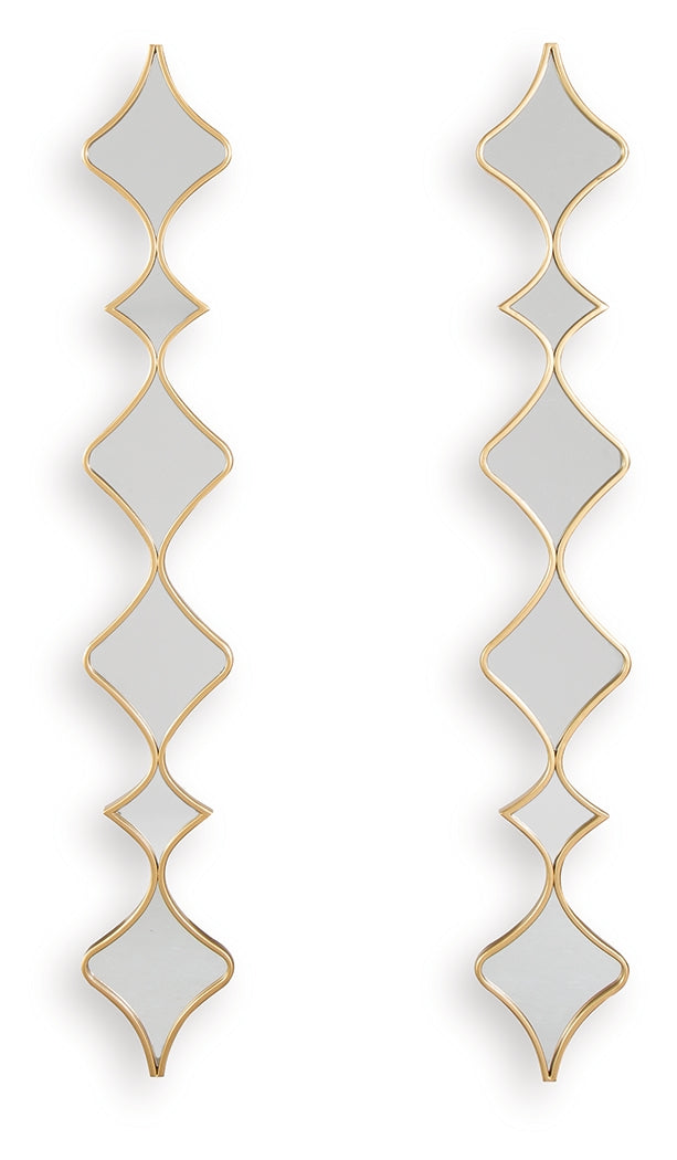 Harriswood Gold Finish Accent Mirror Set (Set of 2)