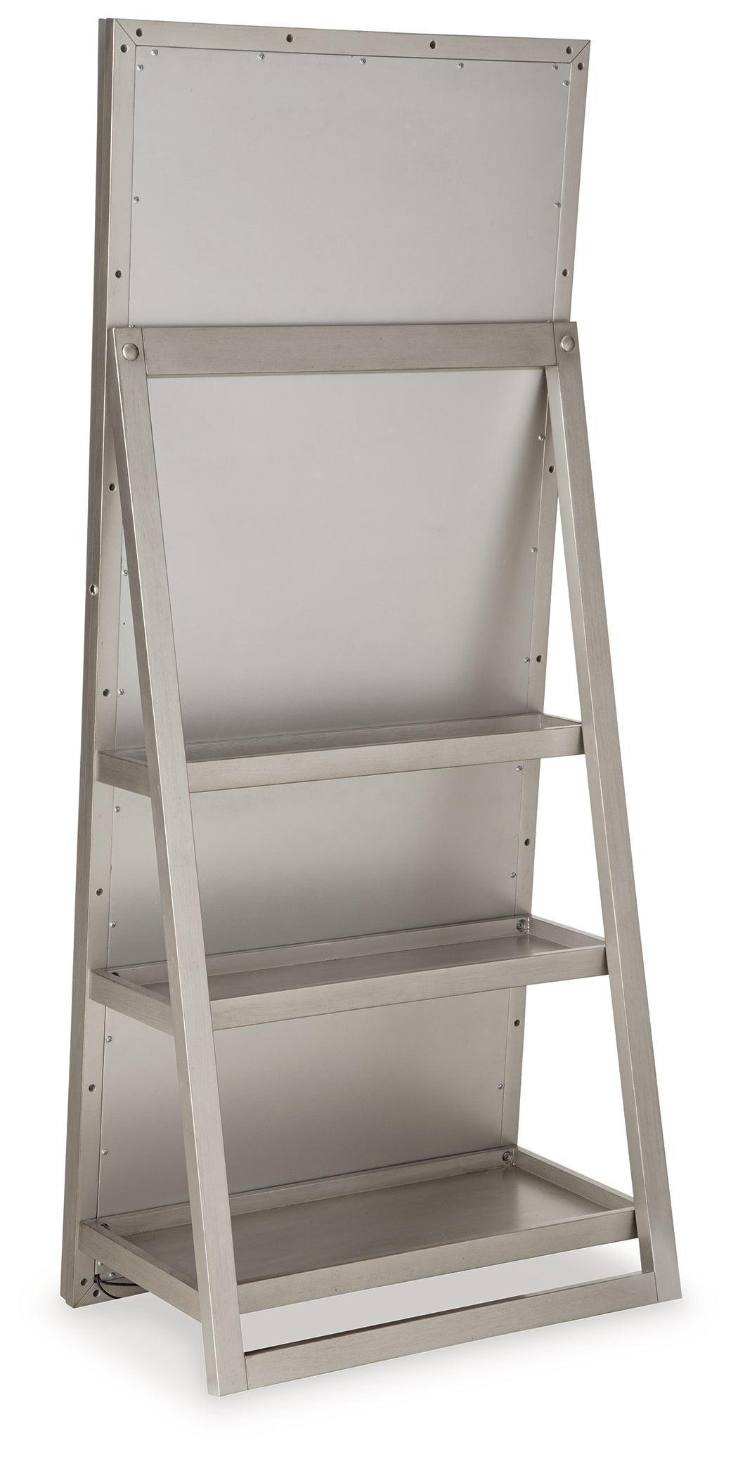 Evesen Champagne Floor Standing Mirror with Storage and LED Lighting