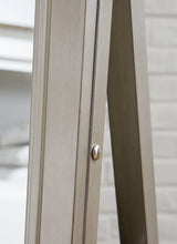 Evesen Champagne Floor Standing Mirror with Storage and LED Lighting