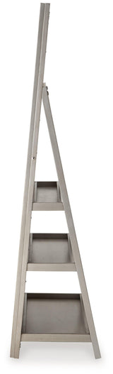 Evesen Champagne Floor Standing Mirror with Storage and LED Lighting