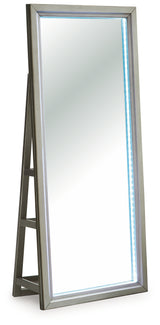 Evesen Champagne Floor Standing Mirror/Storage