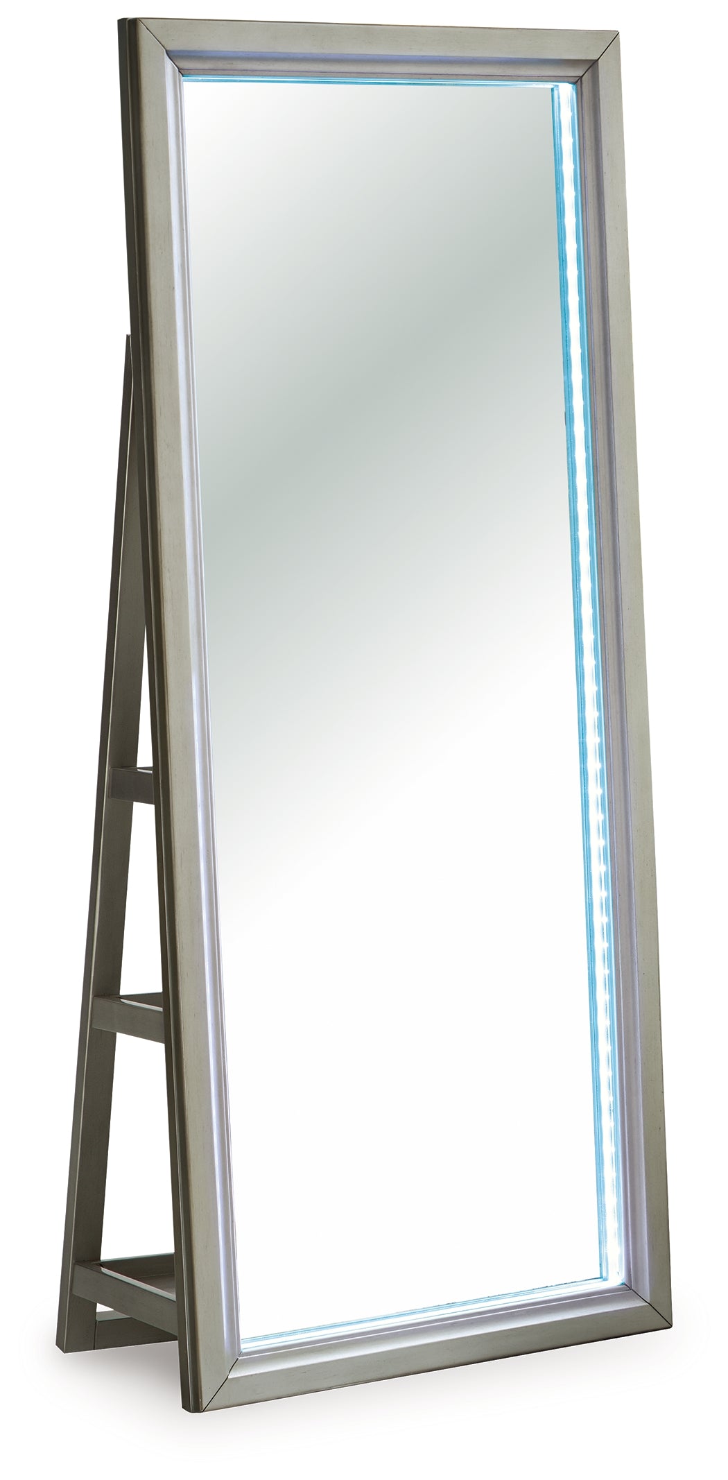 Evesen Champagne Floor Standing Mirror/Storage
