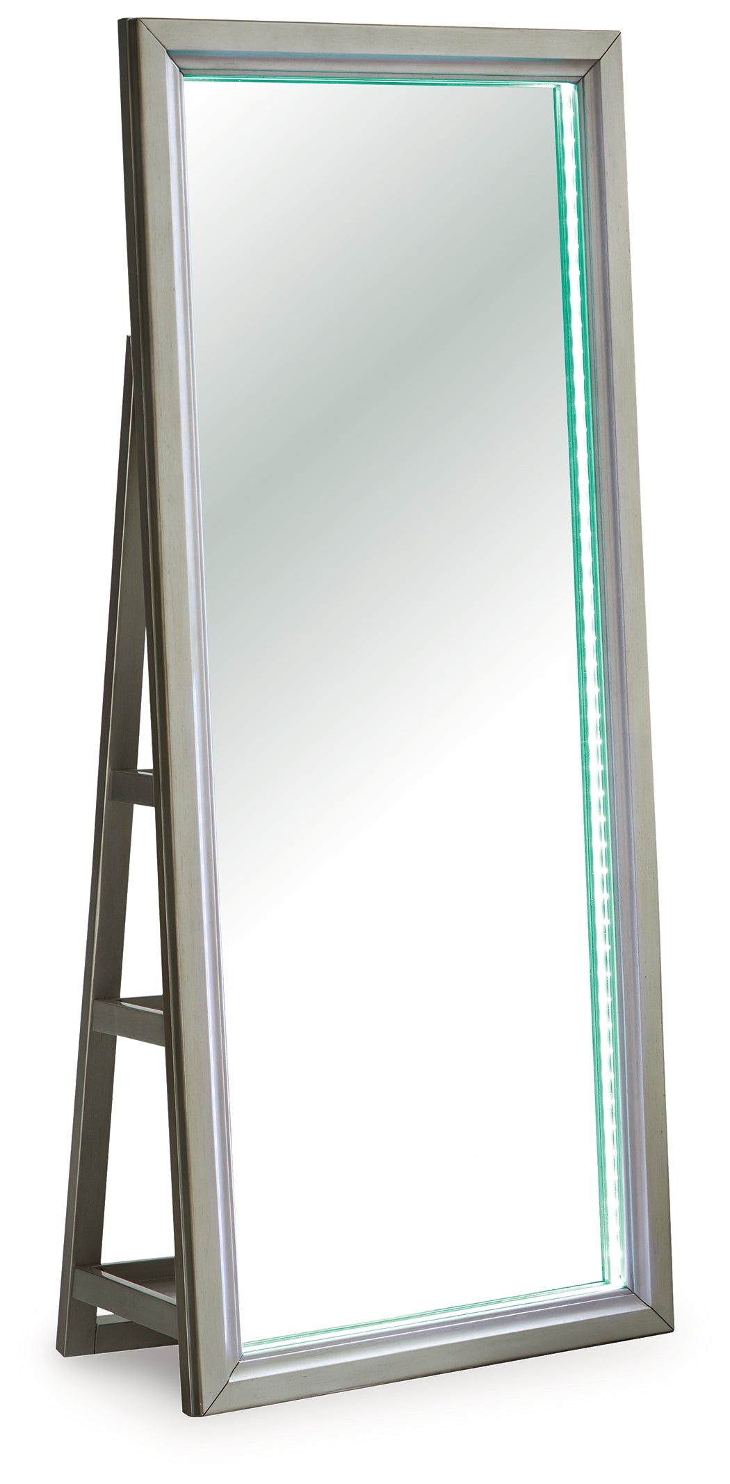 Evesen Champagne Floor Standing Mirror/Storage