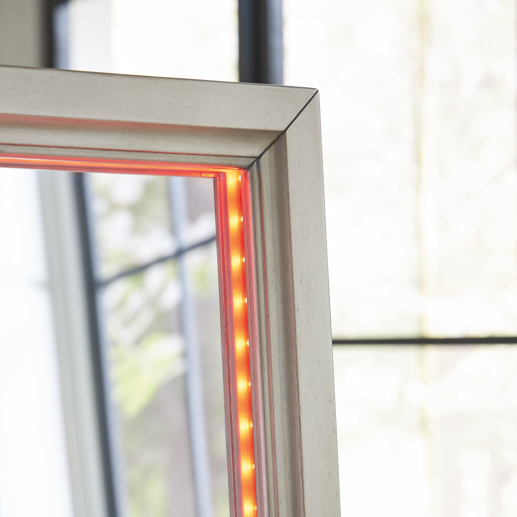 Evesen Champagne Floor Standing Mirror/Storage
