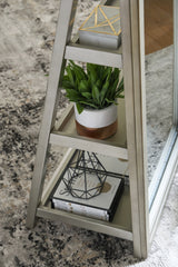 Evesen Champagne Floor Standing Mirror/Storage