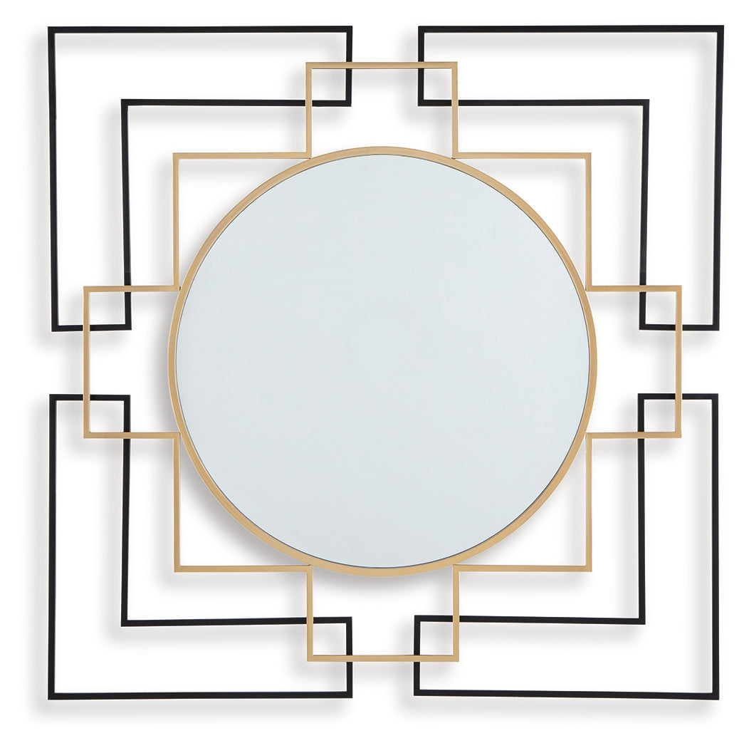 Oceanal Black/Gold Finish Accent Mirror