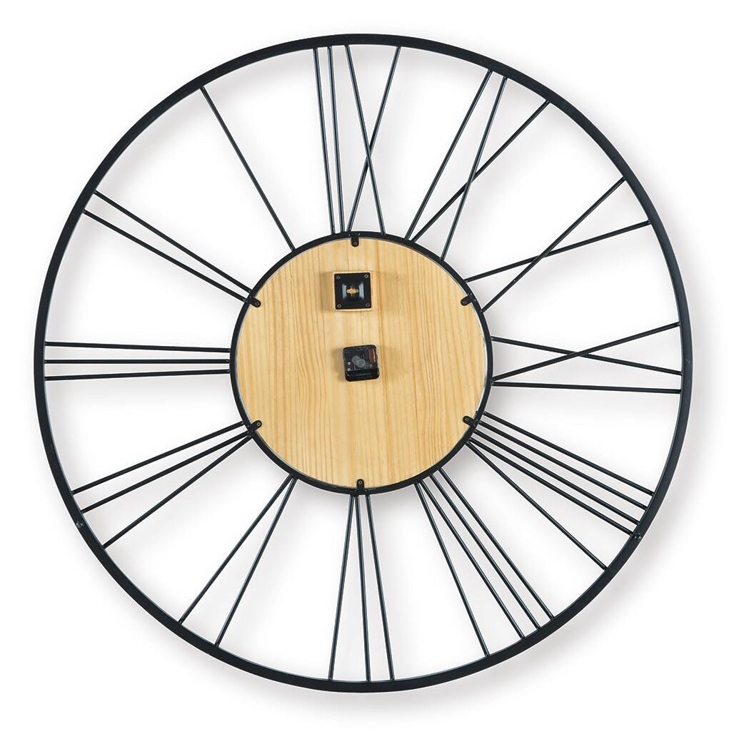 Brockett Black/Natural Wall Clock view 4