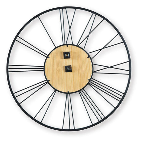 Brockett Black/Natural Wall Clock view 4