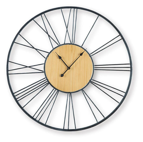 Brockett Black/Natural Wall Clock view 2