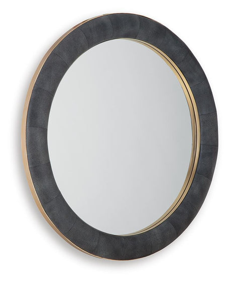 Corinsworth Charcoal/Brass Finish Accent Mirror angled view