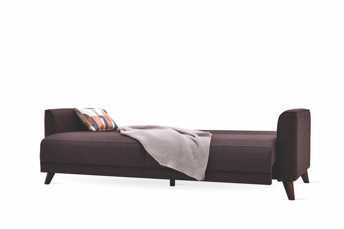 Alto Brown 3-Seater Sofa Bed With Storage - Ella Furniture