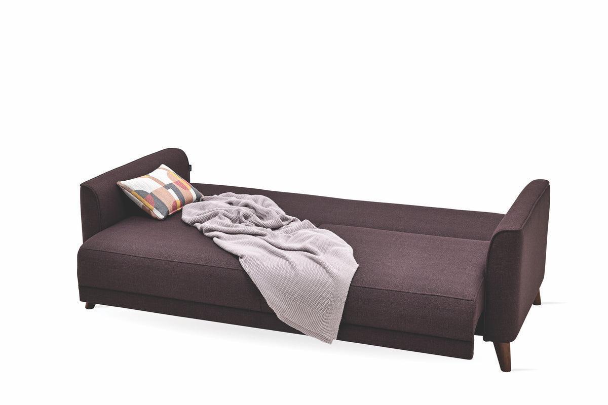 Alto Brown 3-Seater Sofa Bed With Storage - Ella Furniture