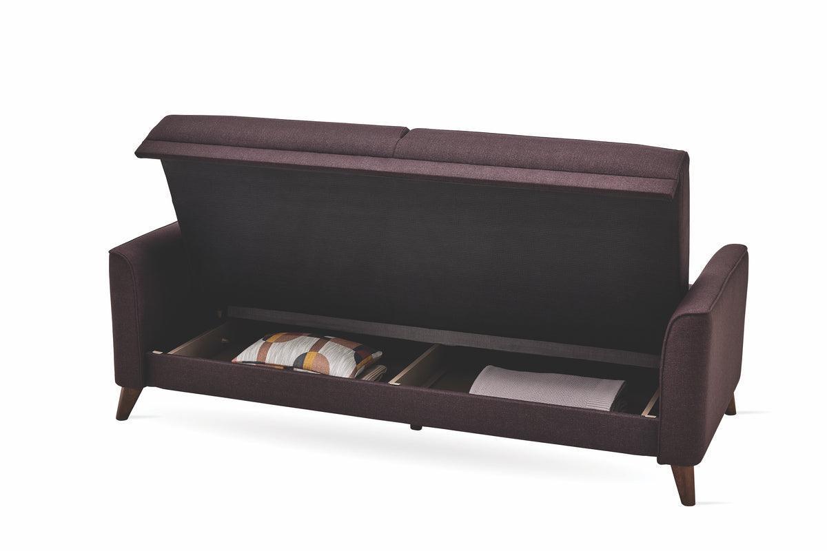 Alto Brown 3-Seater Sofa Bed With Storage - Ella Furniture
