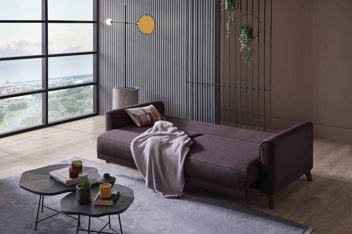 Alto Brown 3-Seater Sofa Bed With Storage - Ella Furniture