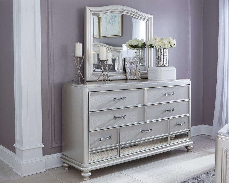 Coralayne Silver Dresser And Mirror B650B7