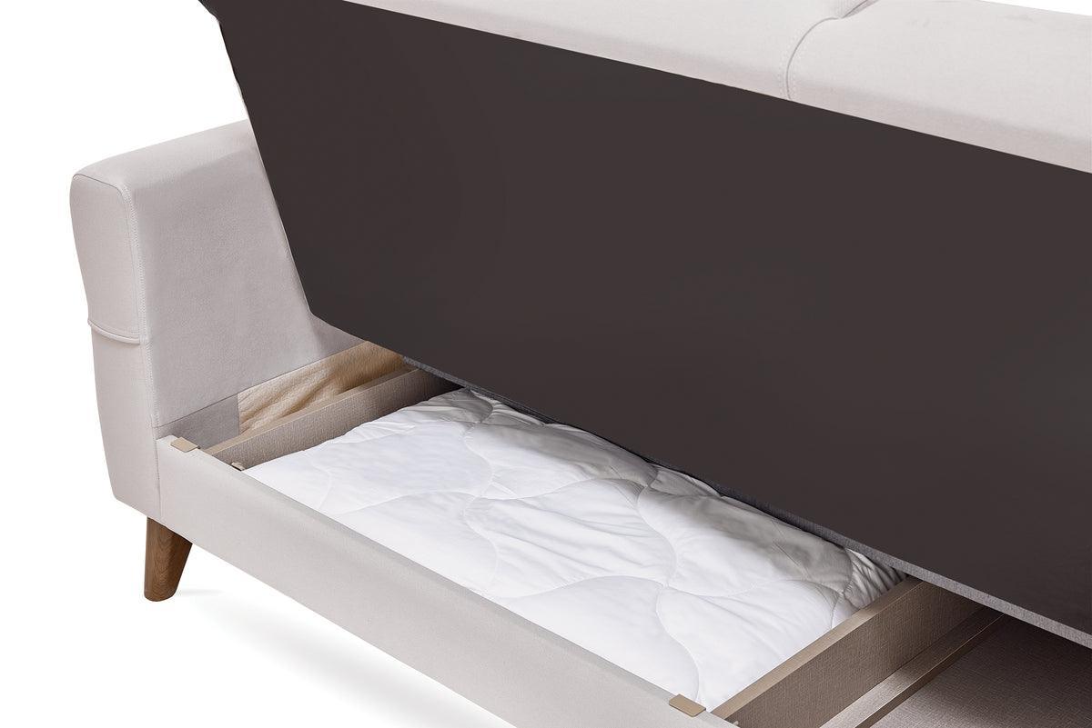Astera Sand 3-Seater Sofa Bed With Storage - Ella Furniture