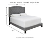 Adelloni Gray Queen Upholstered Bed