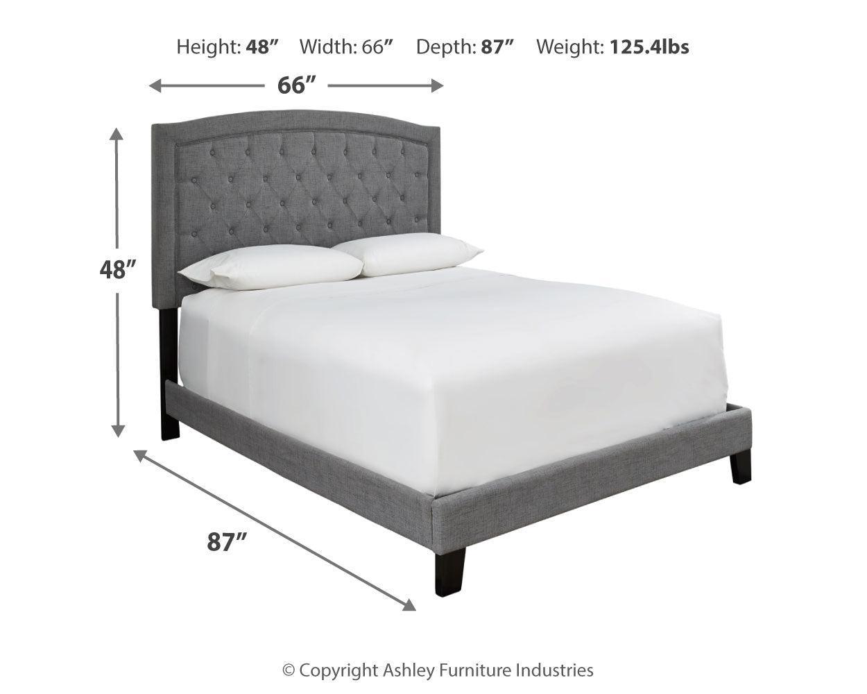 Adelloni Gray Queen Upholstered Bed