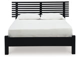 Danziar Black Full Slat Panel Bed