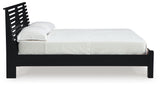 Danziar Black Full Slat Panel Bed