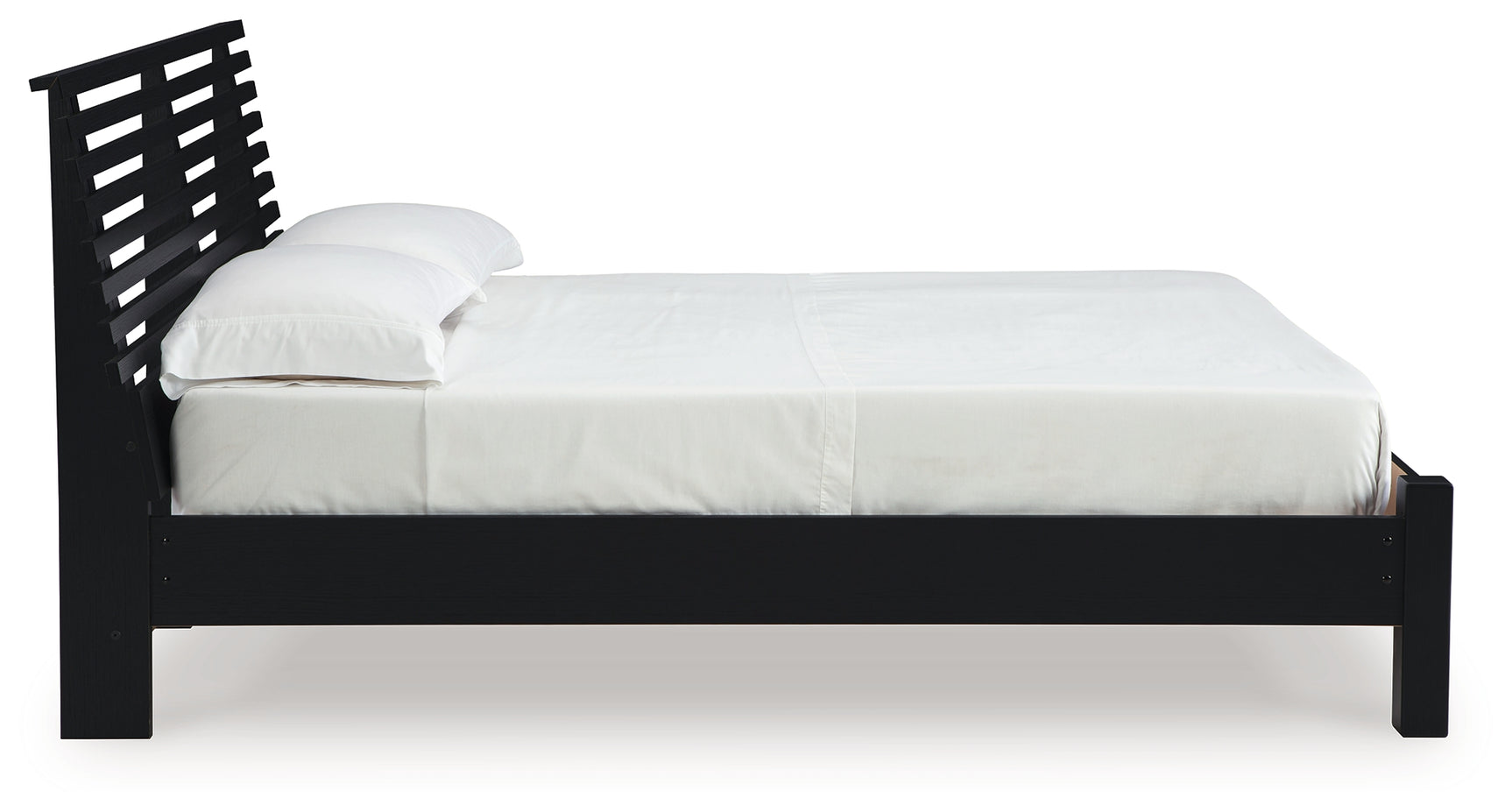 Danziar Black Full Slat Panel Bed