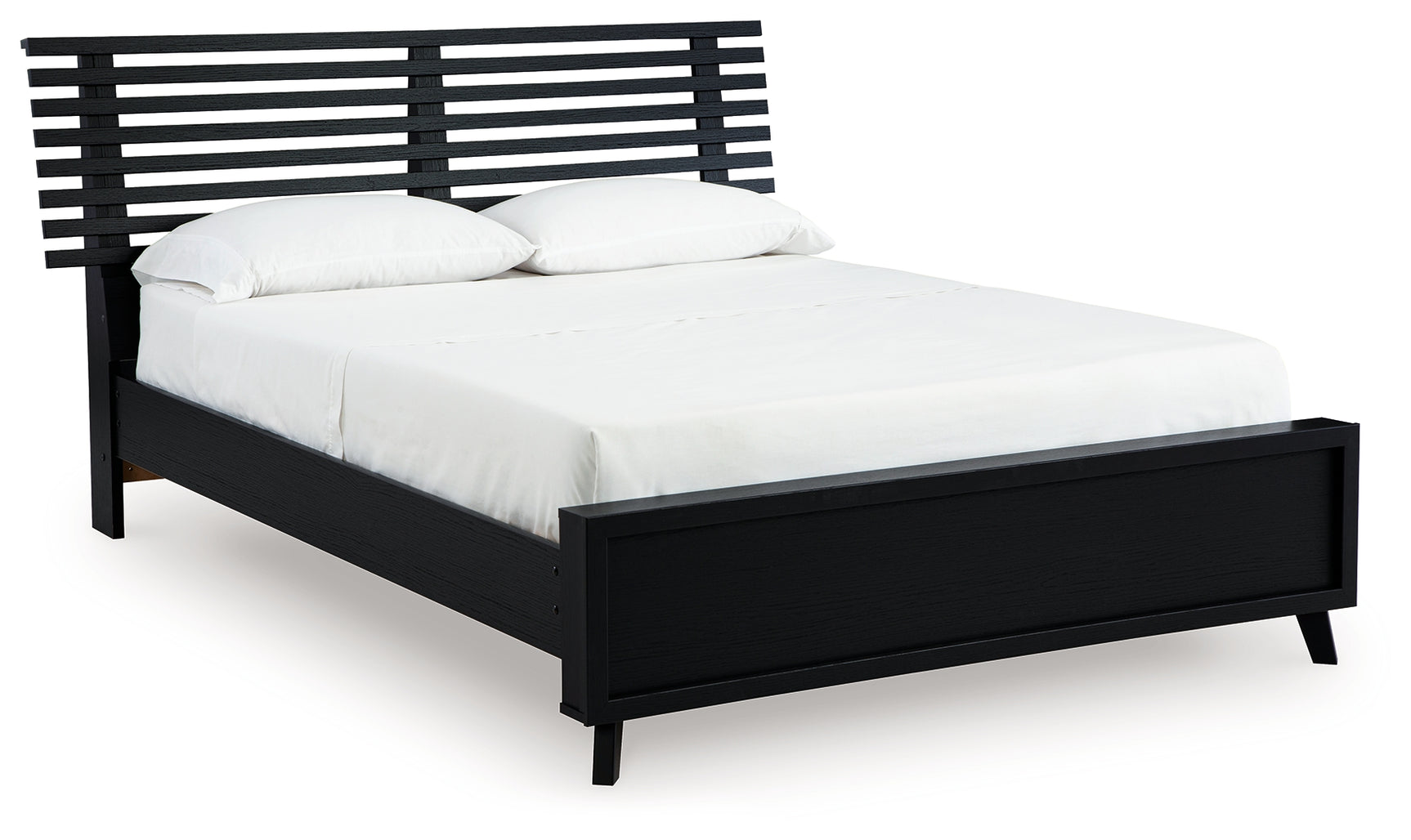 Danziar Black Full Slat Panel Bed