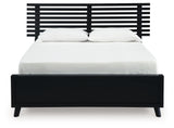 Danziar Black Full Slat Panel Bed