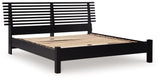 Danziar Matte Black Queen Slat Panel Bed