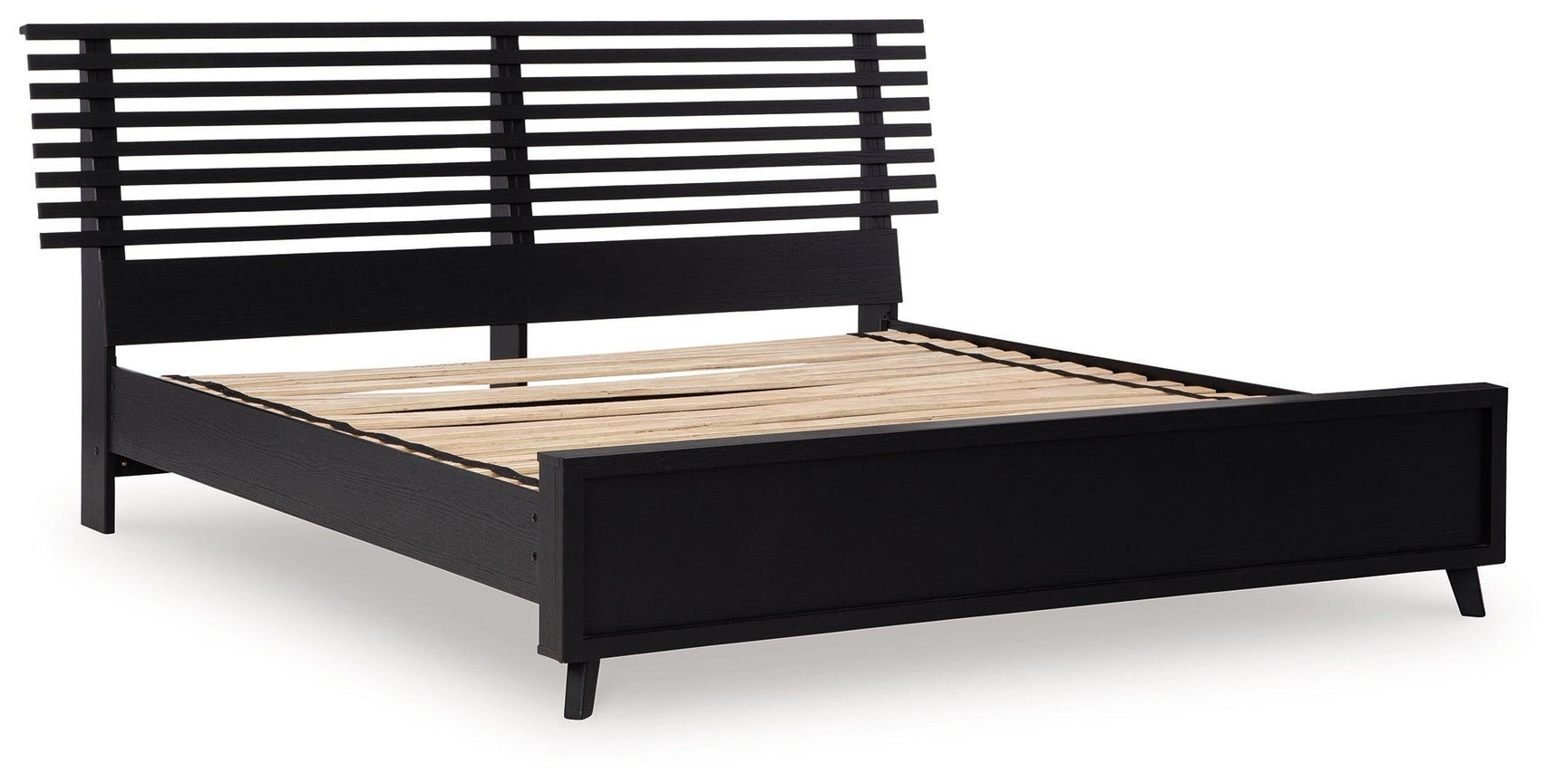 Danziar Black Queen Slat Panel Bed