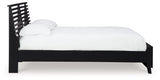 Danziar Black Queen Slat Panel Bed