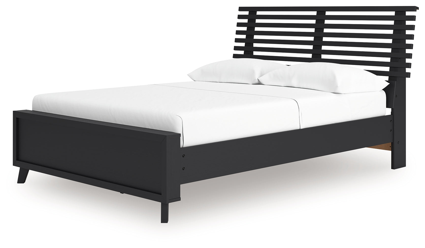Danziar Black Full Slat Panel Bed