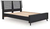 Danziar Black Full Slat Panel Bed