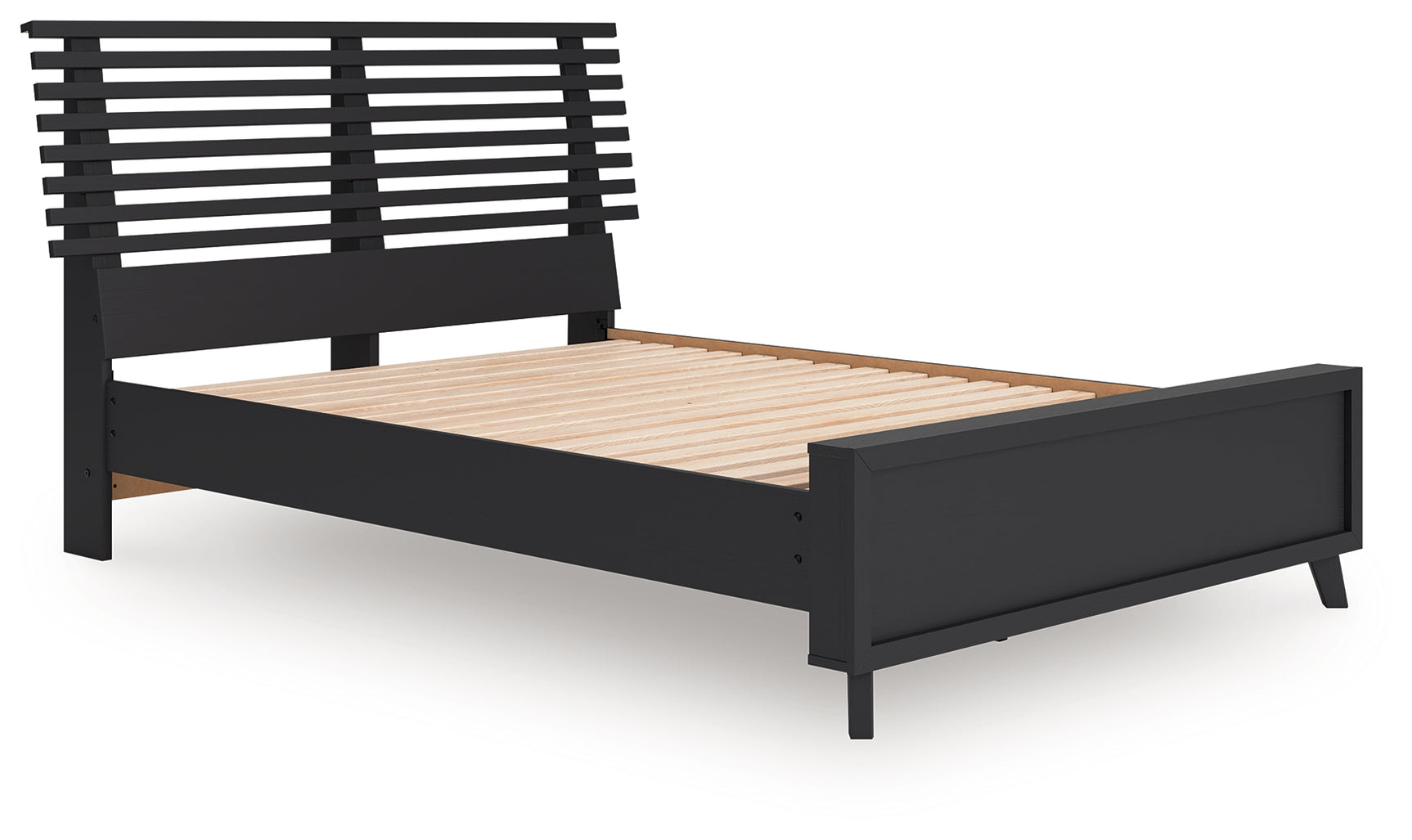 Danziar Black Full Slat Panel Bed