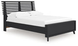Danziar Black Full Slat Panel Bed